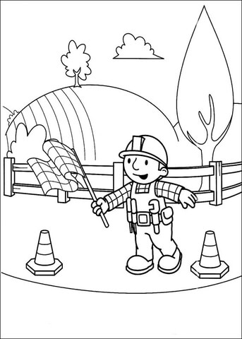 Bob Is Holding A Flag  Coloring Page